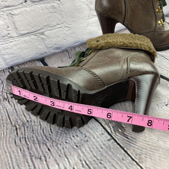 FEEGALICIOUS Brown Lace Up AnkleHigh Heel Bootie - Picture 9 of 17